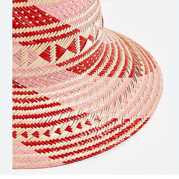 Free People Tierra Santa Wayuu Hat Red and Pink Woven Straw Hat main image 9